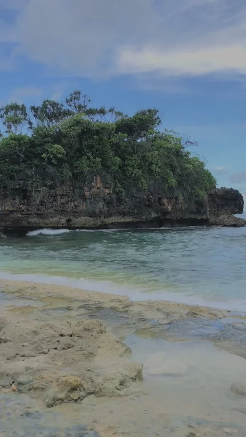Beautiful beach full of serenity Stock Footage 243234440