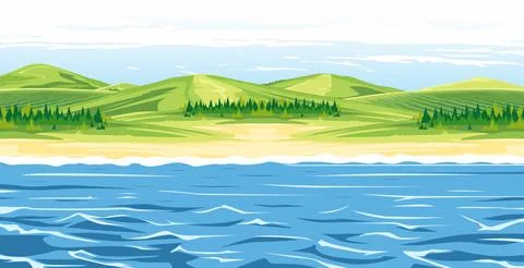 Beautiful beach Stock Illustration