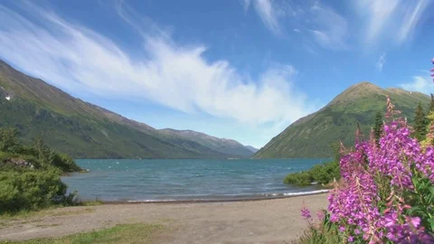 Beautiful beach mountain landscape Stock Footage 74062332