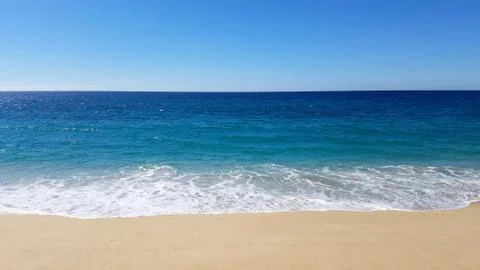 Beautiful Beach of Pacific Ocean at Todos Santos, Baja California Sur, Mexico Stock Photos