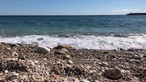 Beautiful beach at Piraeus, Greece Stock Footage 87980088
