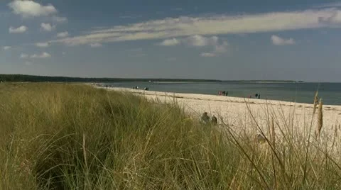 Beautiful Beach in Prerow on Darss Peninsula - Baltic Sea, Northern Germany Stock-Footage 12604635