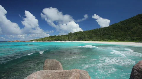 Beautiful beach with rocks Stock Footage 477654