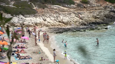 Beautiful beach seen from above Stock Footage 128348089
