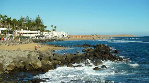 Beautiful Beach in Spain Stock Footage 104545736