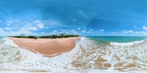 Beautiful beach in Sri Lanka. Virtual Reality 360. 5.7k video. Vidéo 201785979