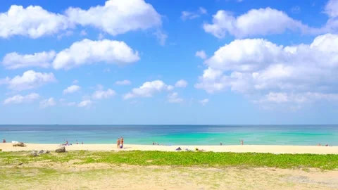 Beautiful beach in sunlight on day. Видео 141170599