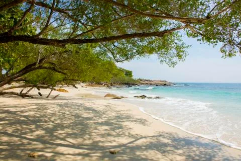 Beautiful beach in sunny day Stock Photos
