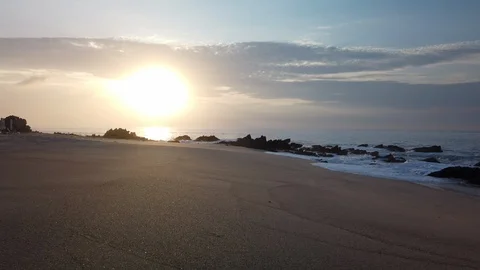Beautiful beach at sunrise. Stock Footage 112956462