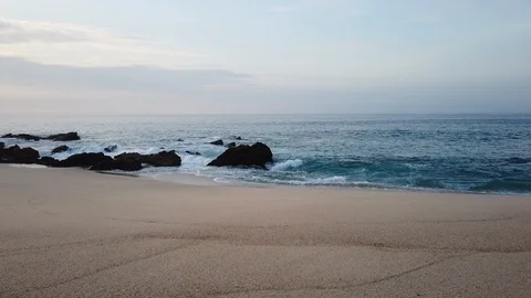 Beautiful beach at sunrise. Stock Footage 112964664