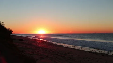 BEAUTIFUL BEACH AT SUNRISE OR SUNSET - 1; STUNNING COLOR; NEGATIVE SPACE Video stock 59072249