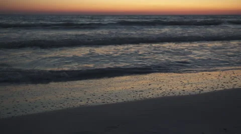 Beautiful Beach at Sunset (1 of 5) Stock Footage 48701958