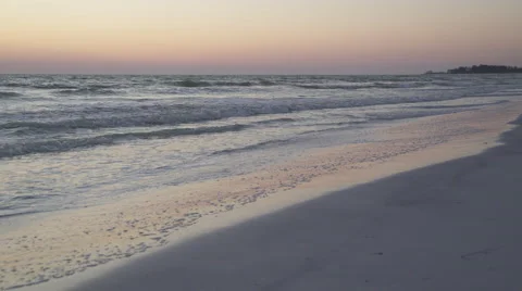 Beautiful Beach at Sunset (4 of 5) Stock Footage 48688351