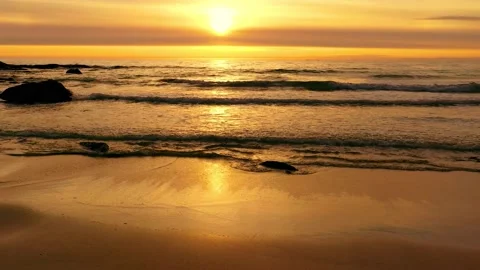 Beautiful beach at sunset background Stock Footage 144243487