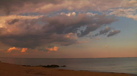 Beautiful Beach Sunset Stock Footage 302892