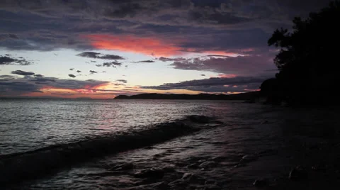 Beautiful beach sunset Stock Footage 30788400