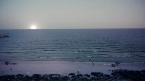 Beautiful Beach Sunset Stock Footage 53043494
