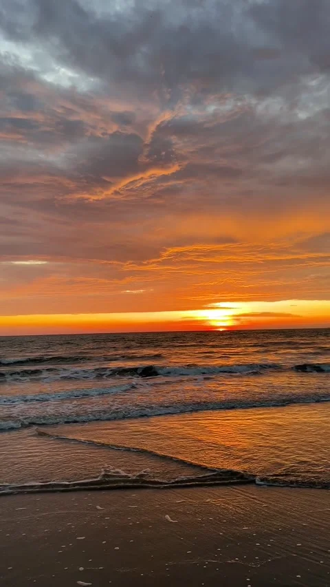 Beautiful beach sunset Stock Footage 325404595