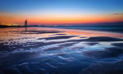Beautiful beach in sunset light Stock Photos