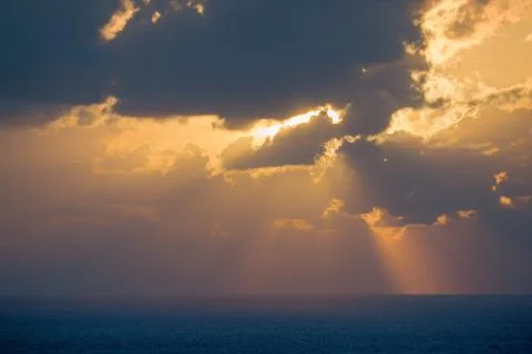 Beautiful beach with sunset Stock Photos
