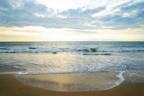 Beautiful beach with sunset Foto stock