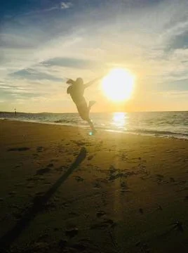 Beautiful Beach Sunset Stock Photos