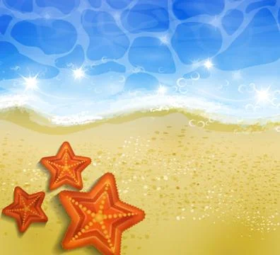 Beautiful beach top view Stock Illustration