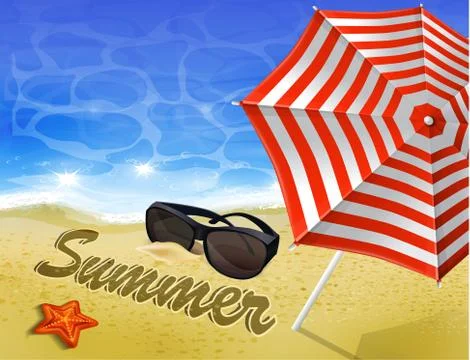 Beautiful beach top view Stock Illustration