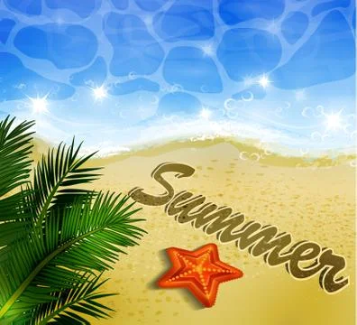Beautiful beach top view Stock-Illustration