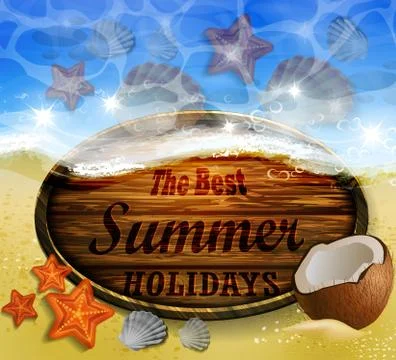 Beautiful beach top view Stock Illustration