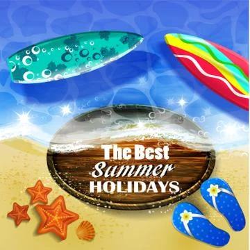 Beautiful beach top view Illustrazione stock