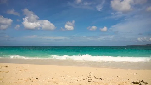 Beautiful beach on tropical island Stock Footage