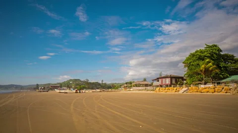 Beautiful beach view. Ecuador. 4k motion time lapse Stock Footage 63843490