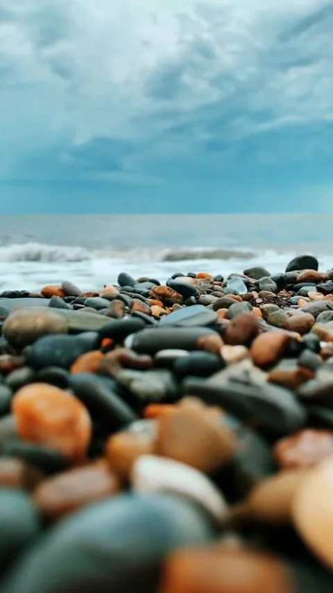 Beautiful beach view with rocks 動画素材 243855204