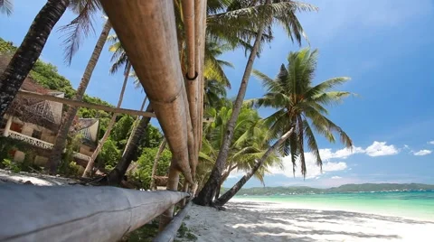 Beautiful beach view with slider motion Stock Footage 41583690