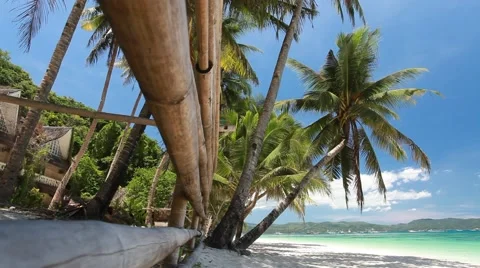 Beautiful beach view with slider motion Stock Footage 41583722