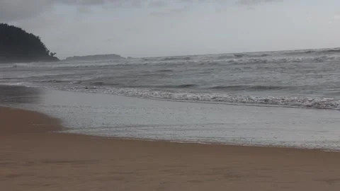 Beautiful Beach view with white sand beach at Gokarna Kumta area Karnataka Stock Footage 294376007