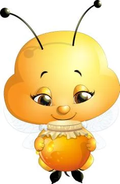 Beautiful bee that eats honey Stock Illustration