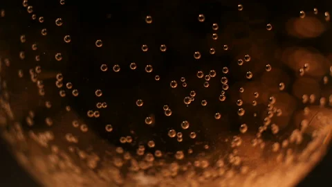 Beautiful Beer Bubbles Rising Up. Loopable 3d Animation of Sparkling Water on Stock Footage 86280492