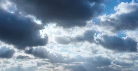 Beautiful big and fluffy clouds motion time lapse Stock Footage 123560199