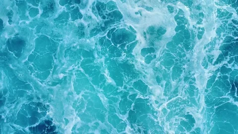 Beautiful big blue wave in the open ocean Video stock 312379103