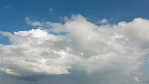 Beautiful big clouds on blue sky in summer, time lapse Stock Footage 154265751