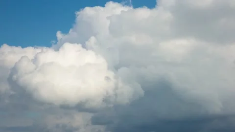 Beautiful big clouds on the blue sky, time lapse 스톡 동영상 154265785