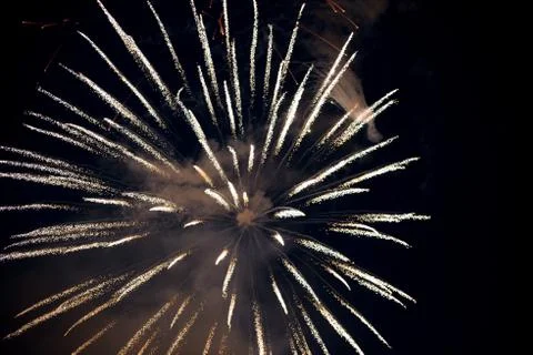 Beautiful big firework explosion on the sky Stock-Fotos