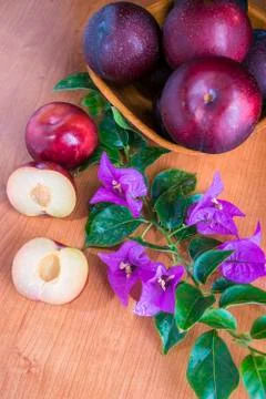 Beautiful big plums Stock Photos