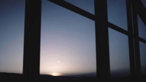 Beautiful big windows at sunset Stock Footage 101749580