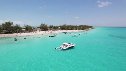 Beautiful Bimini Beach with yatch Video stock 232437281