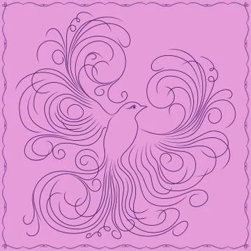 Beautiful bird in frame Stock Illustration