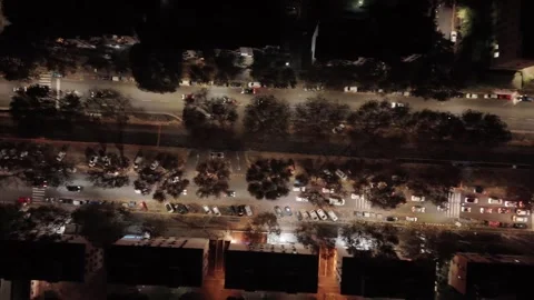 Beautiful bird's eye view of the intersection in the area of chinecita Stock Footage 261467929