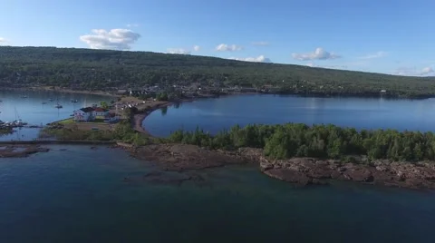 Beautiful birdview of lake superior Stock Footage